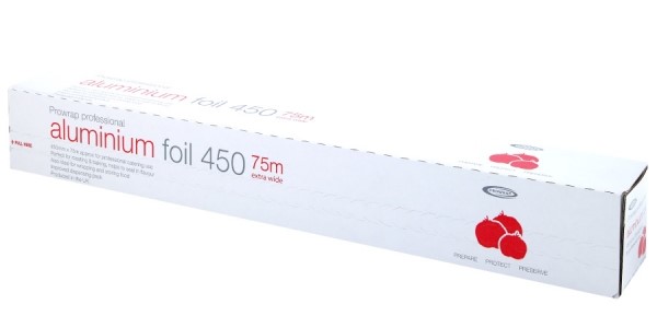 Catering Aluminum Foil Wrap Roll 18 in for Takeaway Wrapping Food 450 mm x  75 m